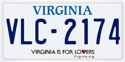 VA license plate VLC2174