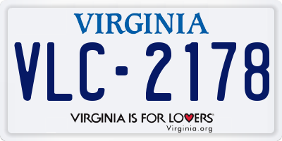VA license plate VLC2178