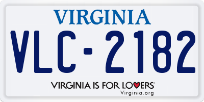 VA license plate VLC2182