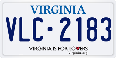 VA license plate VLC2183