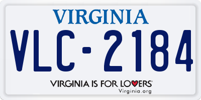 VA license plate VLC2184