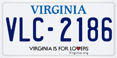 VA license plate VLC2186