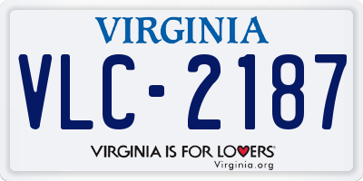 VA license plate VLC2187