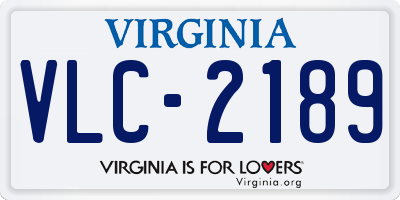 VA license plate VLC2189