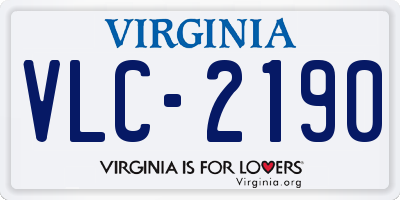 VA license plate VLC2190