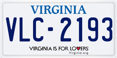VA license plate VLC2193