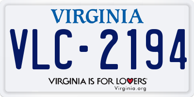 VA license plate VLC2194