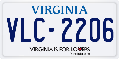 VA license plate VLC2206