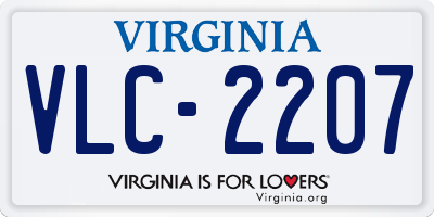 VA license plate VLC2207