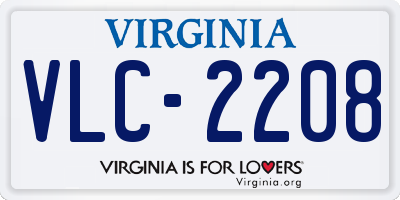 VA license plate VLC2208