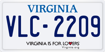 VA license plate VLC2209