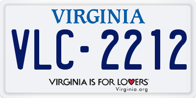 VA license plate VLC2212