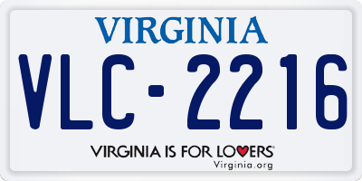 VA license plate VLC2216