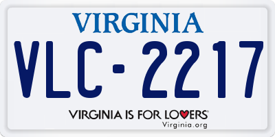 VA license plate VLC2217