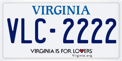VA license plate VLC2222