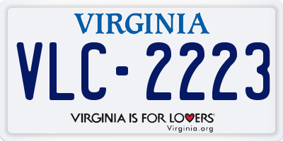 VA license plate VLC2223