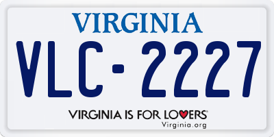 VA license plate VLC2227