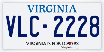 VA license plate VLC2228