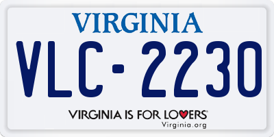 VA license plate VLC2230