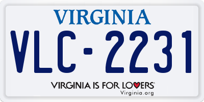 VA license plate VLC2231