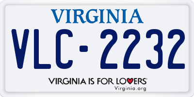 VA license plate VLC2232