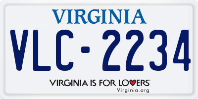 VA license plate VLC2234
