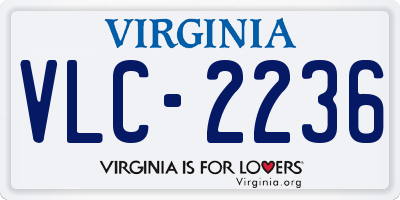VA license plate VLC2236