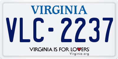 VA license plate VLC2237