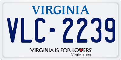 VA license plate VLC2239