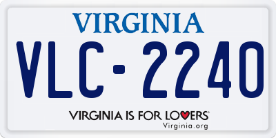 VA license plate VLC2240