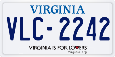 VA license plate VLC2242