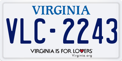 VA license plate VLC2243