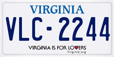VA license plate VLC2244