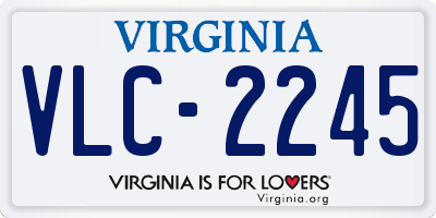 VA license plate VLC2245