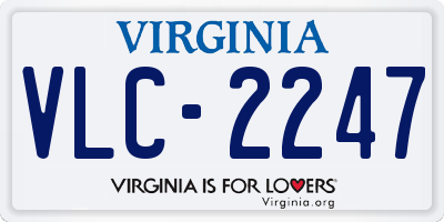 VA license plate VLC2247