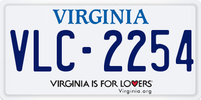 VA license plate VLC2254