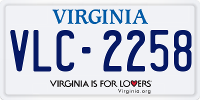 VA license plate VLC2258