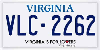 VA license plate VLC2262