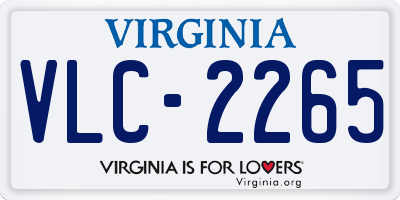 VA license plate VLC2265