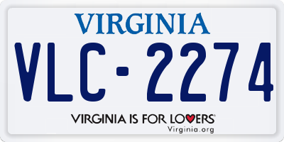 VA license plate VLC2274