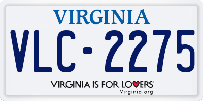 VA license plate VLC2275