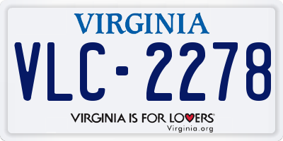 VA license plate VLC2278