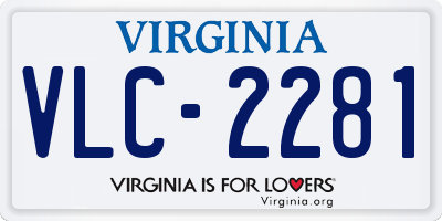 VA license plate VLC2281