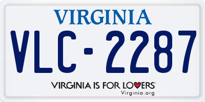 VA license plate VLC2287