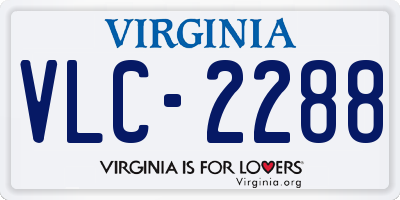 VA license plate VLC2288