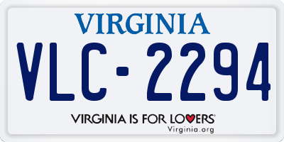 VA license plate VLC2294