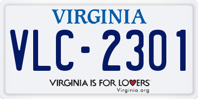 VA license plate VLC2301