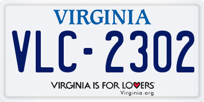 VA license plate VLC2302