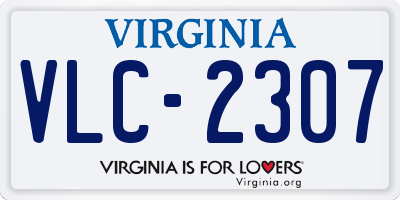 VA license plate VLC2307