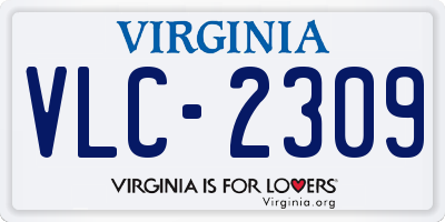 VA license plate VLC2309